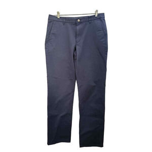 Bonobos Mens Straight Pants Navy Blue Stretch Zip Fly Flat Front Casual 34/36